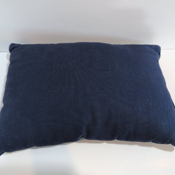 Vintage Christmas Tapestry Accent Pillow "I Believe in Santa Claus" 12"×8" Blue - Picture 5 of 5